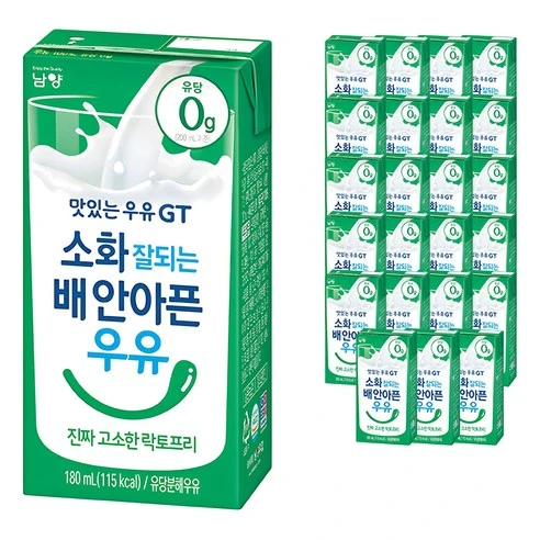 [ㅋㅍ]맛있는우유GT 소화 잘되는 배안아픈 우유 진짜 고소한 락토프리, 180ml, 24개( 14,980원, 19% 할인)