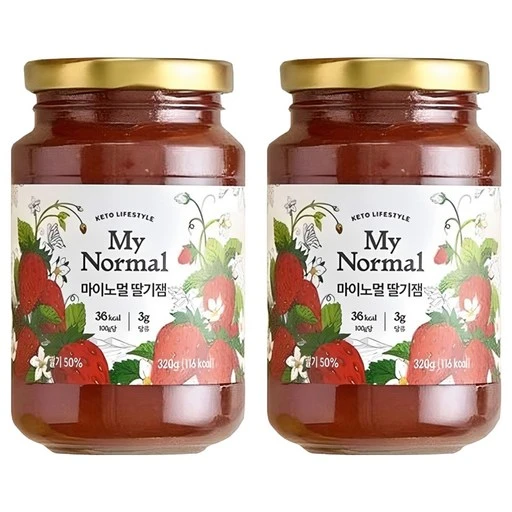 [ㅋㅍ]마이노멀 딸기잼, 320g, 2개( 12,900원, 42% 할인)