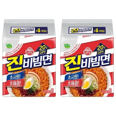 [ㅋㅍ]오뚜기 진비빔면 156g, 8개, 8개( 4,390원, 29% 할인)