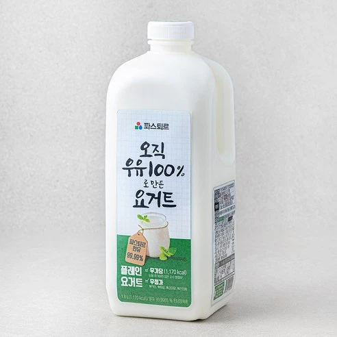 [ㅋㅍ]파스퇴르 우유로만든 플레인 요거트, 1.8L, 1개입, 1개( 5,580원, 19% 할인)