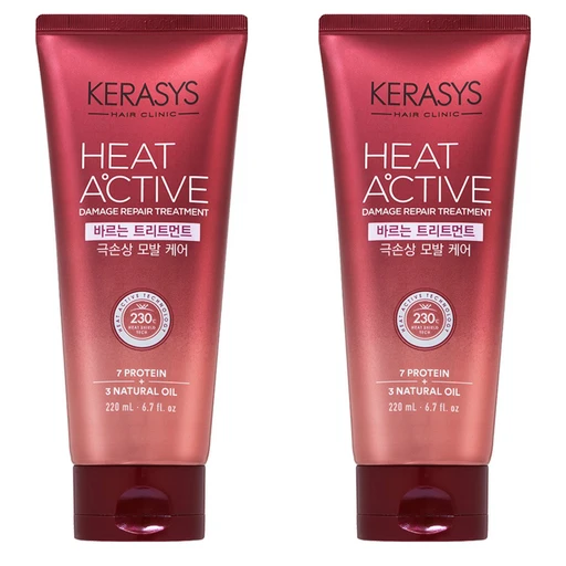 [ㅋㅍ]케라시스 히트 액티브 극손상 헤어 바르는 트리트먼트, 220ml, 2개( 8,510원, 36% 할인)