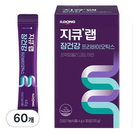 [ㅋㅍ]지큐랩 장건강 프리바이오틱스, 4g, 60개( 19,200원, 37% 할인)