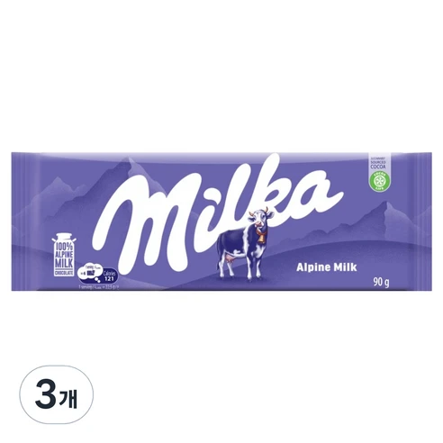 [ㅋㅍ]밀카 알프스밀크, 90g, 3개( 9,470원, 24% 할인)