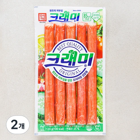 [ㅋㅍ]한성기업 크래미 김밥용 5개입, 120g, 2개, 120g × 2개( 2,980원, 37% 할인)