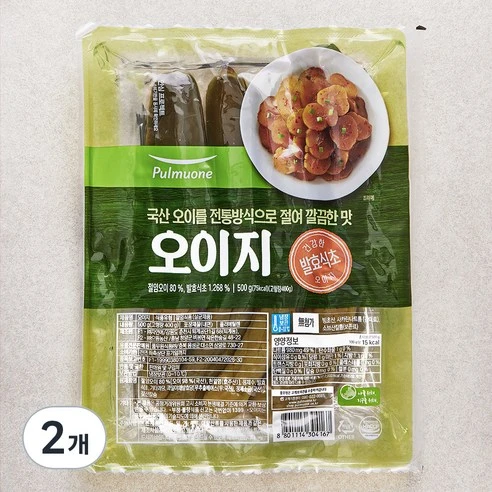 [ㅋㅍ]풀무원 찬마루 오이지, 500g, 2개, 500g × 2개( 9,250원, 14% 할인)
