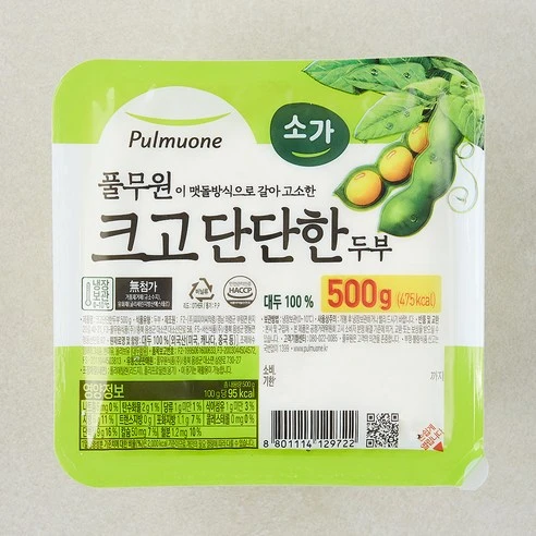 [ㅋㅍ]풀무원 크고 단단한 두부, 500g, 1개, 500g × 1개( 2,210원, 10% 할인)