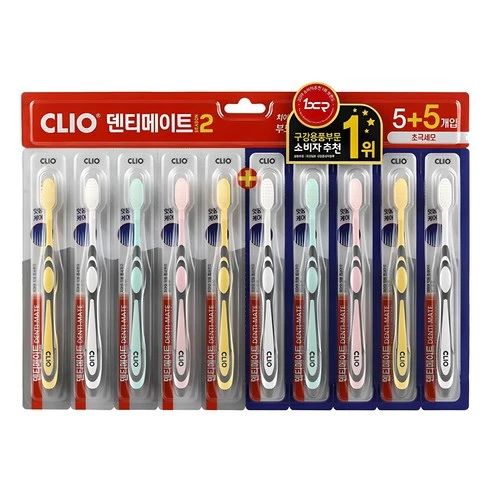[ㅋㅍ]크리오 덴티메이트 시즌2 초극세모 칫솔, 10개입, 1개, 10개입 × 1개( 4,250원, 22% 할인)