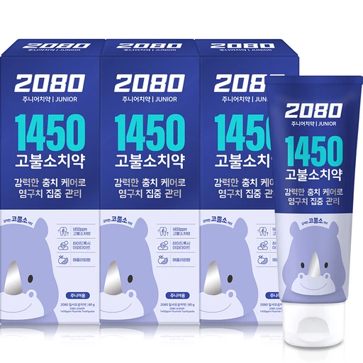 [ㅋㅍ]2080 일사오공 고불소 주니어 치약, 80g, 3개( 7,450원, 32% 할인)