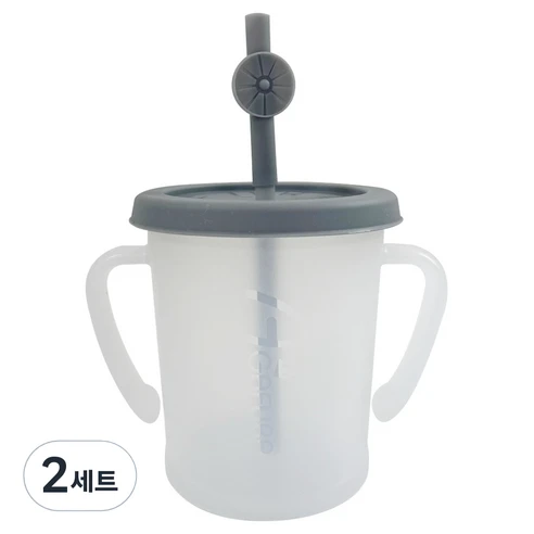 [ㅋㅍ]아가프라 매직 빨대컵 S 300ml + 실리콘 빨때 + 과일 빨대 탑, 그레이(빨대컵), ..., 2세트( 19,700원, 33% 할인)