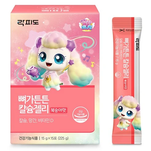 [ㅋㅍ]락피도 캐치티니핑 뼈가튼튼 칼슘젤리 복숭아맛, 225g, 1개( 9,530원, 40% 할인)