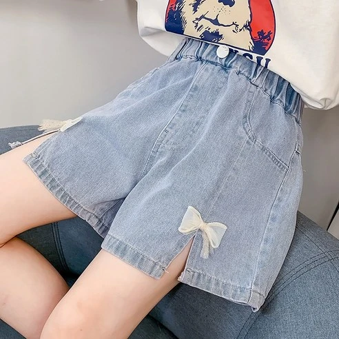 [ㅋㅍ]스타빈 여아용 트임리본 데님 밴딩 반바지( 13,430원, 18% 할인)