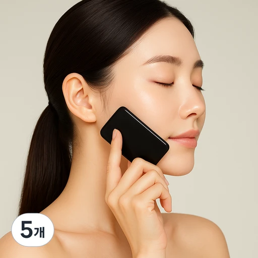 [ㅋㅍ]제이제이 얼굴마사지 연예인 블랙괄사+전용파우치+전용행주 3종세트, 블랙, 5개( 24,600원, 30% 할인)