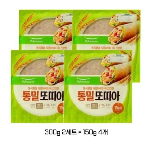 [ㅋㅍ]풀무원 통밀 또띠아 15cm 6개입 150g 아이스박스 포장, 300g, 2세트( 7,900원, 50% 할인)