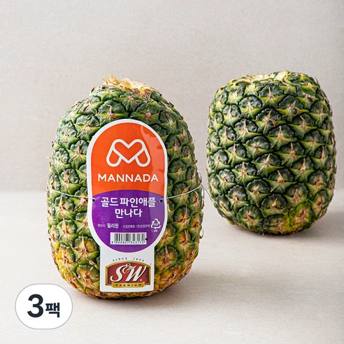 [ㅋㅍ]만나다 골드 파인애플 특대 2입, 3.2kg, 3팩( 30,480원, 23% 할인)
