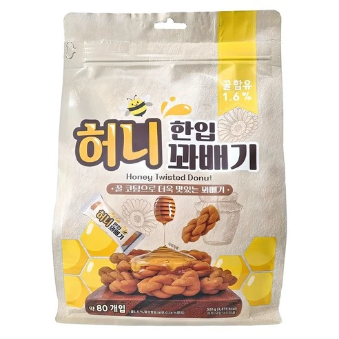 [ㅋㅍ]한입 허니 꽈배기, 520g, 1개, 520g × 1개( 4,480원, 30% 할인)
