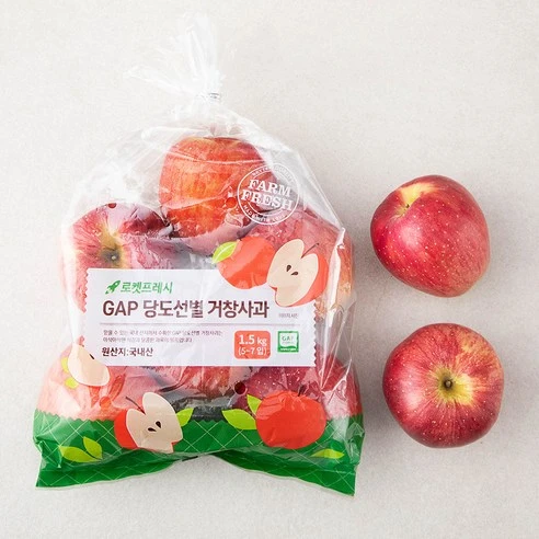 [ㅋㅍ]GAP 당도선별 사과, 1.5kg(중과), 1봉( 11,350원, 19% 할인)