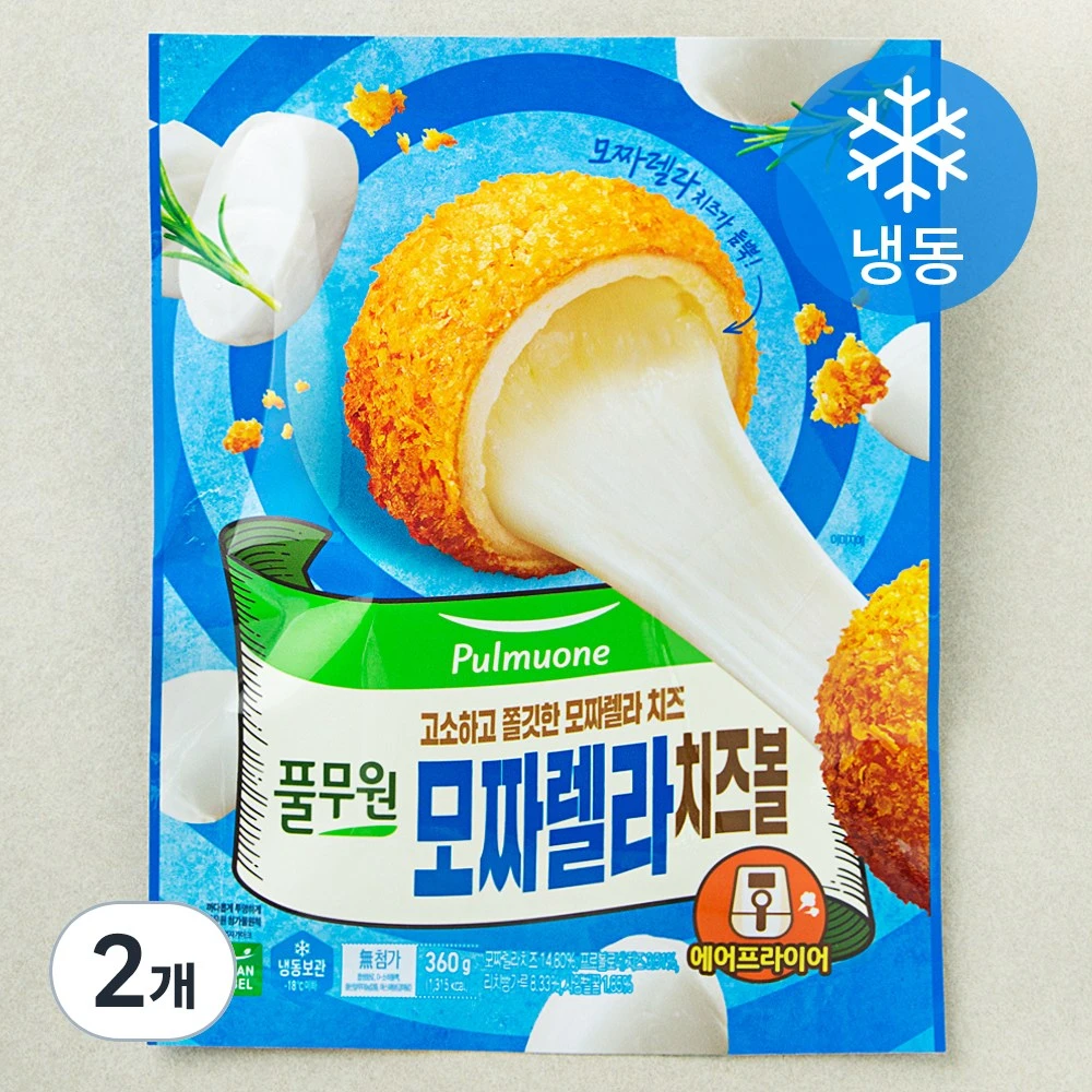 [ㅋㅍ]풀무원 모짜렐라 치즈볼 (냉동), 360g, 2개( 7,980원, 34% 할인)