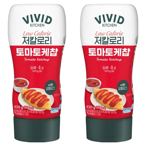 [ㅋㅍ]비비드키친 저칼로리 토마토케찹, 320g, 2개( 3,980원, 27% 할인)
