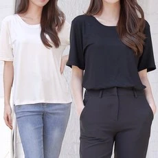 [ㅋㅍ]로안폴린 여성용 무지 라운드넥 반팔티 2P 세트( 7,900원, 18% 할인)