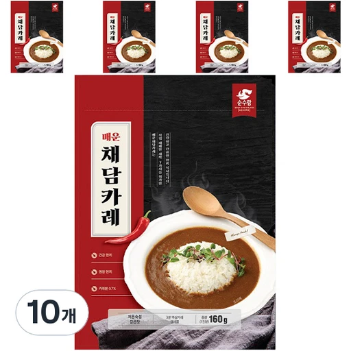 [ㅋㅍ]순수람 매운 채담카레, 160g, 10개( 10,780원, 55% 할인)
