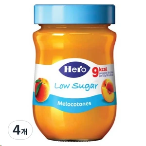 [ㅋㅍ]헤로 저당 복숭아잼 280g, 4개 ( 11,600원 )