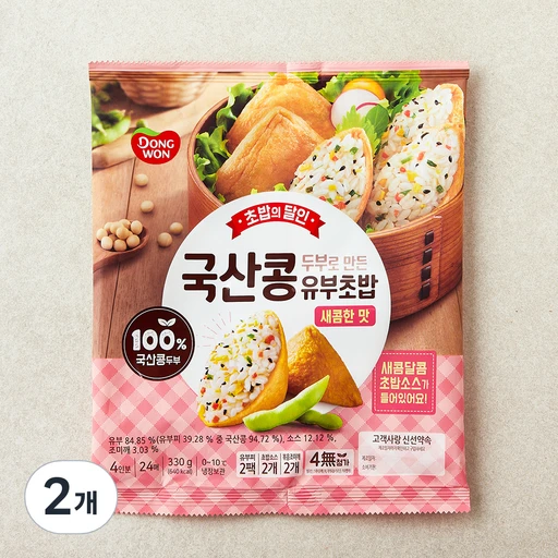 [ㅋㅍ]동원 국산콩유부초밥 새콤, 330g, 2개( 8,730원, 32% 할인)