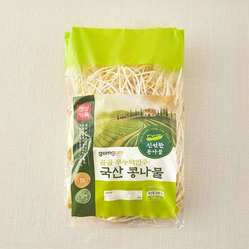 [ㅋㅍ]곰곰 무농약인증 국산 콩나물, 500g, 1개, 500g × 1개( 2,130원, 11% 할인)