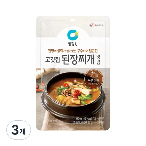 [ㅋㅍ]청정원 고깃집 된장찌개 양념, 130g, 3개( 4,560원, 30% 할인)