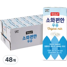 [ㅋㅍ]일동후디스 소화편한 우유 오리지널, 190ml, 48개( 27,970원, 35% 할인)