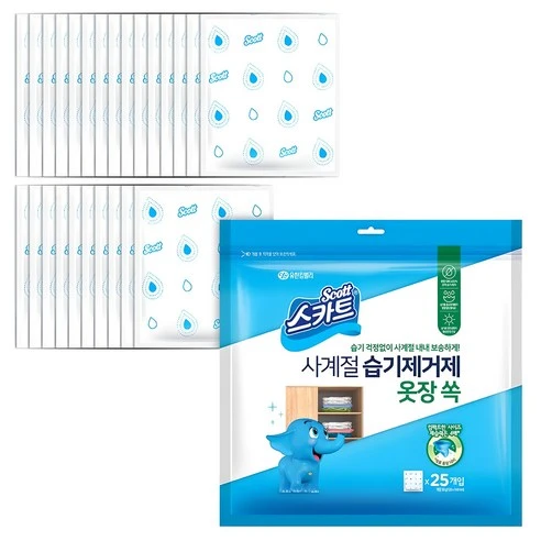 [ㅋㅍ]스카트 사계절 습기제거제 옷장 쏙 본품 25p, 750g, 1개, 750g × 1개( 12,930원, 25% 할인)