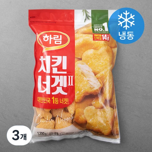 [ㅋㅍ]하림 치킨너겟 (냉동), 1.2kg, 3개( 22,420원, 33% 할인)