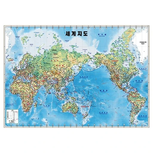 [ㅋㅍ]지도닷컴 세계지도 지세 지리 지도 코팅형 110 x 78 cm + 대한민국 전도( 11,000원, 21% 할인)