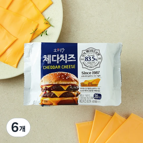 [ㅋㅍ]소와나무 오직 체다로만 동원 슬라이스치즈, 18g, 6개, 20개입( 24,680원, 15% 할인)