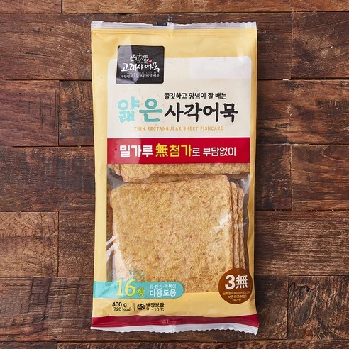[ㅋㅍ]고래사어묵 얇은 사각어묵 16장, 400g, 1개, 400g × 1개( 4,840원, 16% 할인)