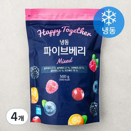 [ㅋㅍ]파이브 베리 (냉동), 500g, 4개( 25,740원, 19% 할인)