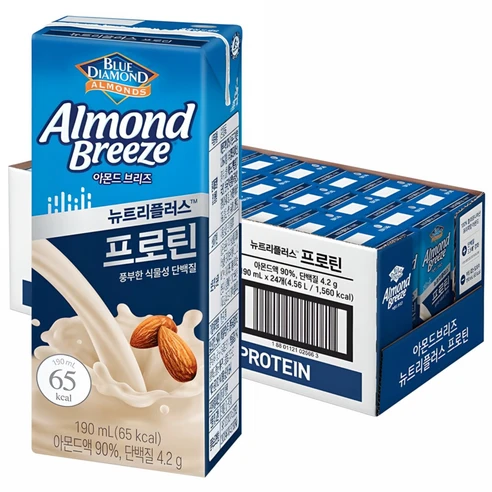 [ㅋㅍ]아몬드브리즈 뉴트리플러스 프로틴, 190ml, 24개, 190ml × 24개( 13,120원, 22% 할인)