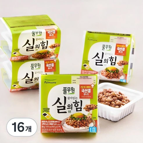 [ㅋㅍ]풀무원 국내산 콩 생나또, 49.5g, 8개입, 2개( 16,450원, 12% 할인)