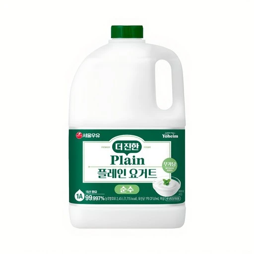 [ㅋㅍ]서울우유 더 진한 플레인 요거트 순수, 2.45L, 1개( 7,000원, 20% 할인)