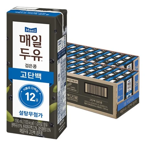 [ㅋㅍ]매일두유 고단백 검은콩, 190ml, 48개, 190ml × 48개( 28,500원, 17% 할인)