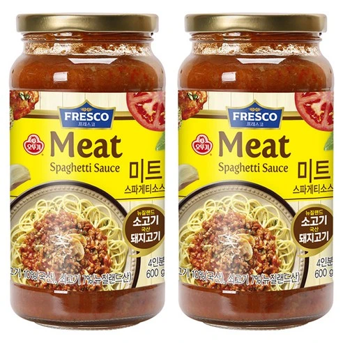 [ㅋㅍ]오뚜기프레스코 미트 스파게티소스, 600g, 2개, 600g × 2개( 6,330원, 27% 할인)