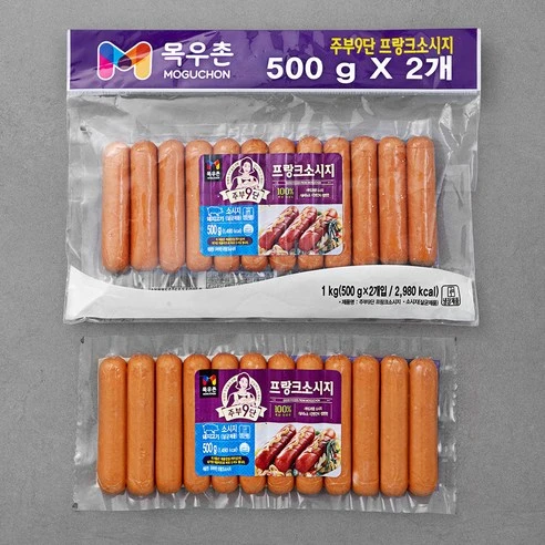 [ㅋㅍ]주부구단 목우촌 프랑크 소시지, 500g, 2개, 500g × 2개( 8,980원, 28% 할인)