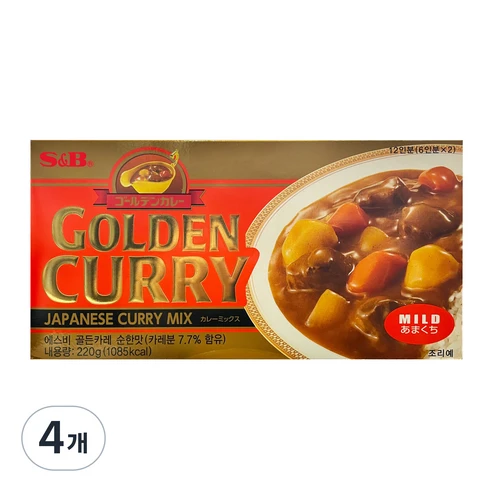 [ㅋㅍ]에스앤비골든 카레 순한맛, 220g, 4개( 9,580원, 22% 할인)