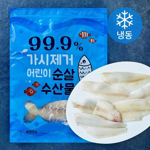 [ㅋㅍ]가시제거 어린이 순살 가자미 (냉동), 1개, 400g( 6,530원, 30% 할인)