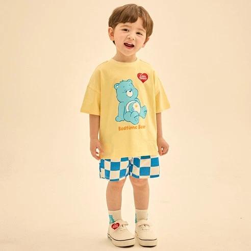 [ㅋㅍ]케어베어 아동용 굿나잇 베드타임베어 체커보드 반팔 상하의 세트( 13,770원, 46% 할인)