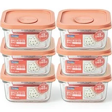 [ㅋㅍ]글라스락 렌지쿡 촉촉한 햇밥용기 정사각 무드브릭, 440ml, 6개( 22,220원, 30% 할인)
