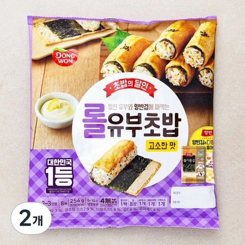 [ㅋㅍ]동원 롤유부초밥 고소한맛, 254g, 2개, 254g × 2개( 6,580원, 22% 할인)