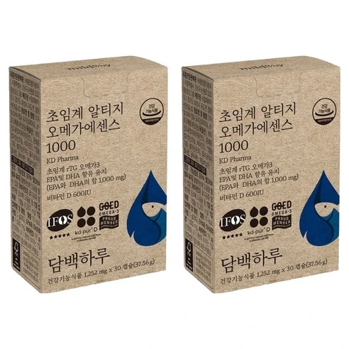 [ㅋㅍ]담백하루 정품 초임계 알티지 오메가에센스 1000, 30정, 2개( 36,030원, 35% 할인)