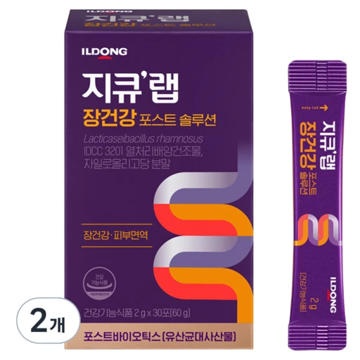 [ㅋㅍ]지큐랩 장건강 포스트 솔루션, 60g, 2개( 30,010원, 35% 할인)