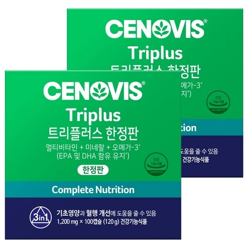 [ㅋㅍ]세노비스 트리플러스 3in1 프리미엄 멀티비타민, 100정, 120g, 2개( 51,950원, 23% 할인)