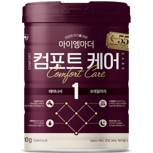 [ㅋㅍ]아이엠마더 민감한 아기를 위한 컴포트 케어 분유 1단계, 800g, 1개( 26,550원, 22% 할인)